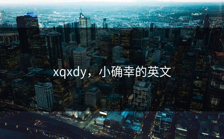 xqxdy，小确幸的英文